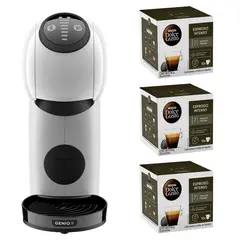 DOLCE GUSTO - Cafetera Genio S White + Cápsulas Espresso Intenso X3 Cajas