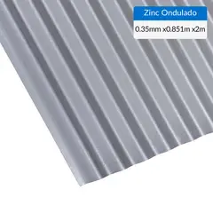 BOLKOW - Plancha Recubrimiento AZM150 Zinc Acanalada 0.35 mm 85.1x200 cm Gris